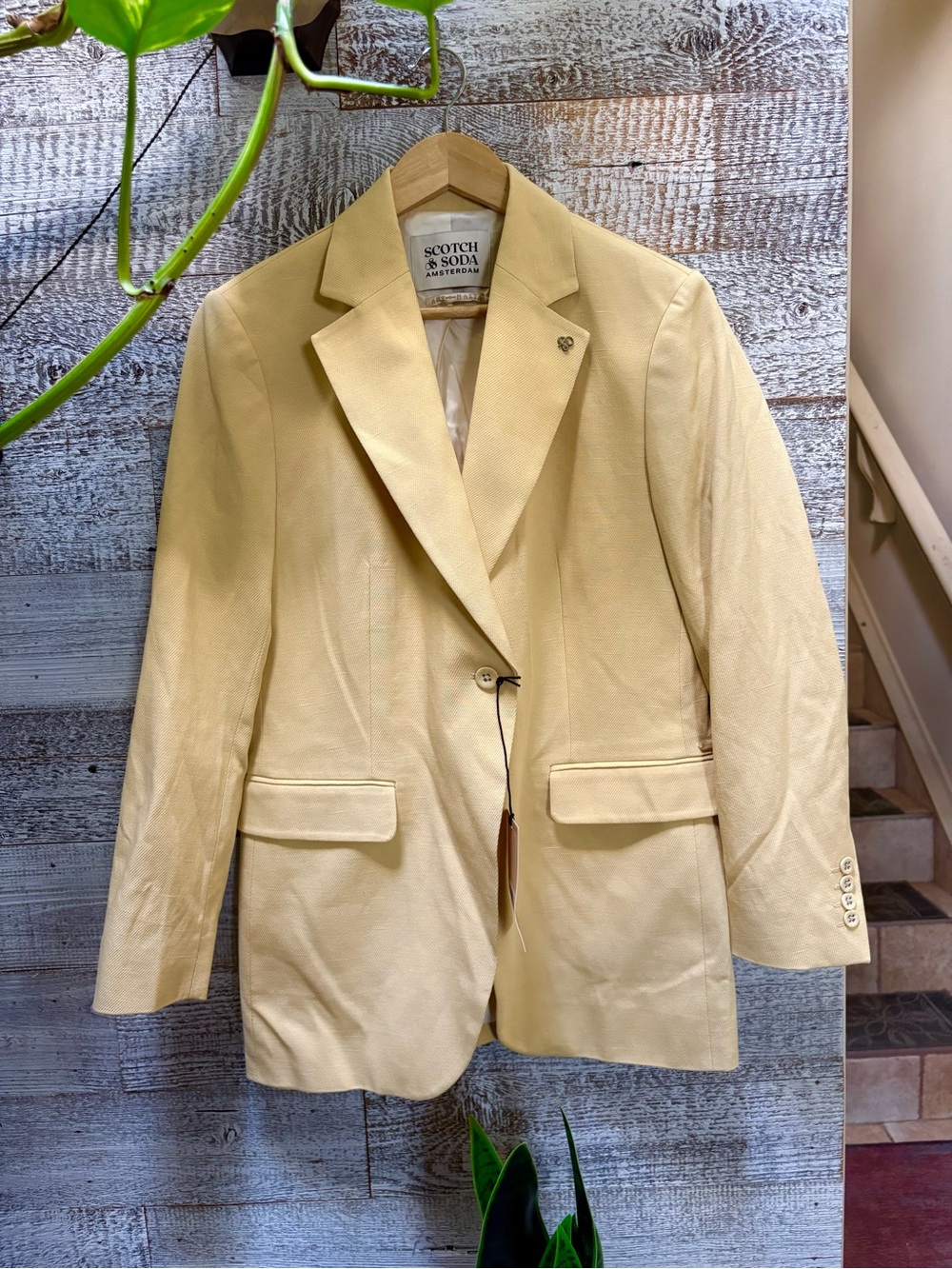 Scotch & Soda | NWT Relaxed Single-Breasted Button Linen Hip Blazer - Women's M